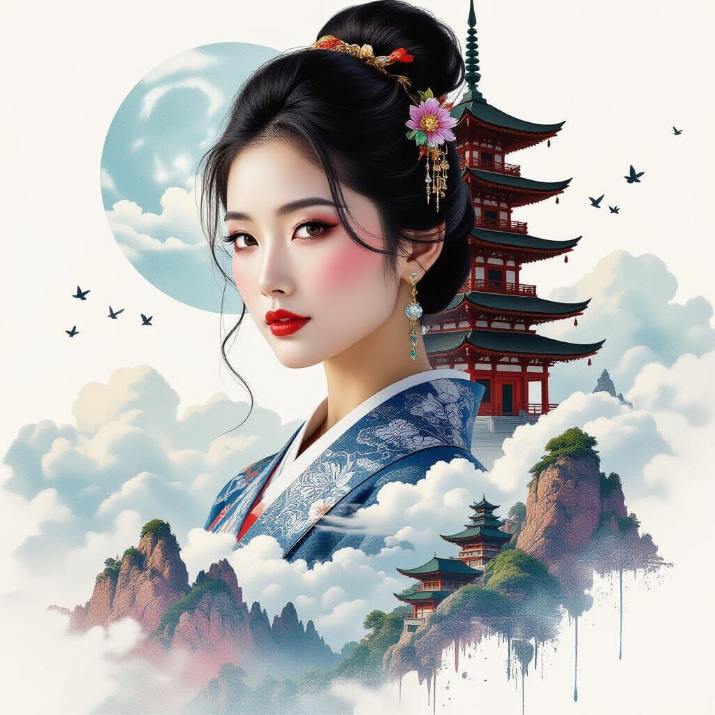 Pagodas in the Sky  by @Angel666