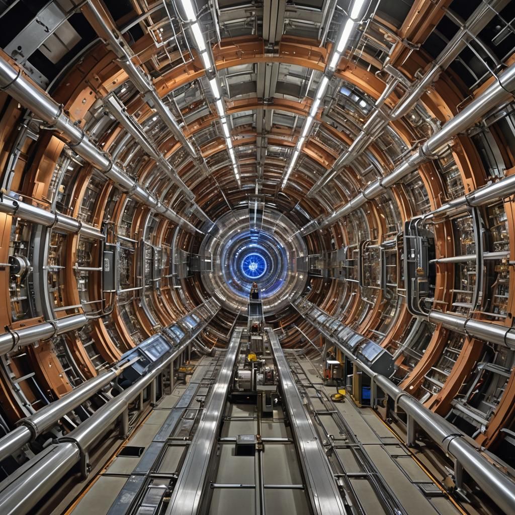 LHC at CERN, transformed into a realm of sparkling wonders. Envision ...