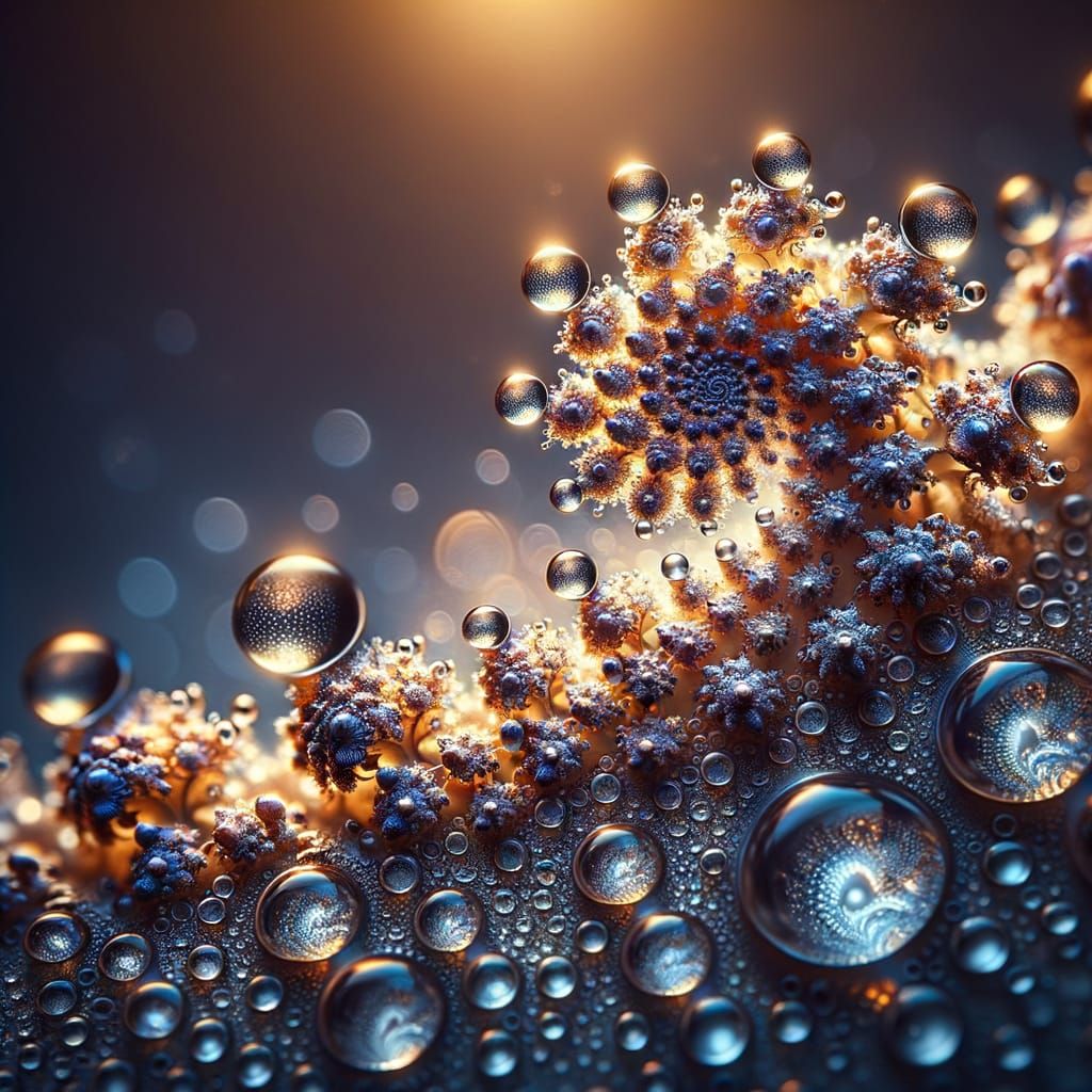 Droplet fractal, macro view