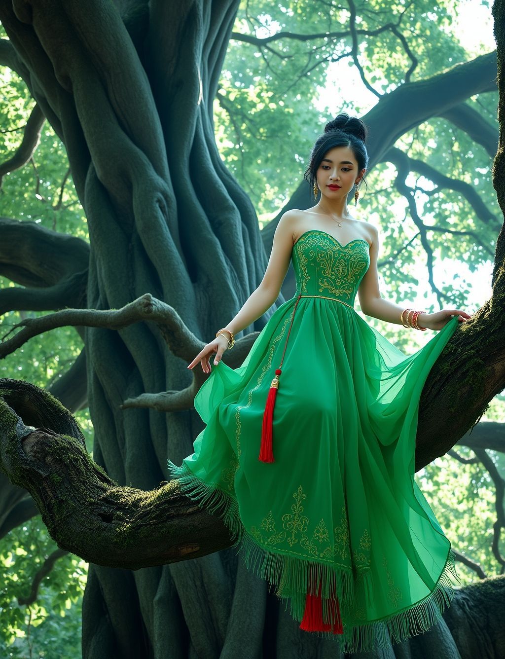 A digital illustration of a young woman