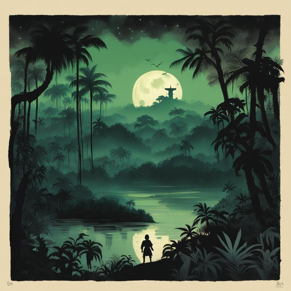 occupies the entire page and depicts the jungle backdrop wit...