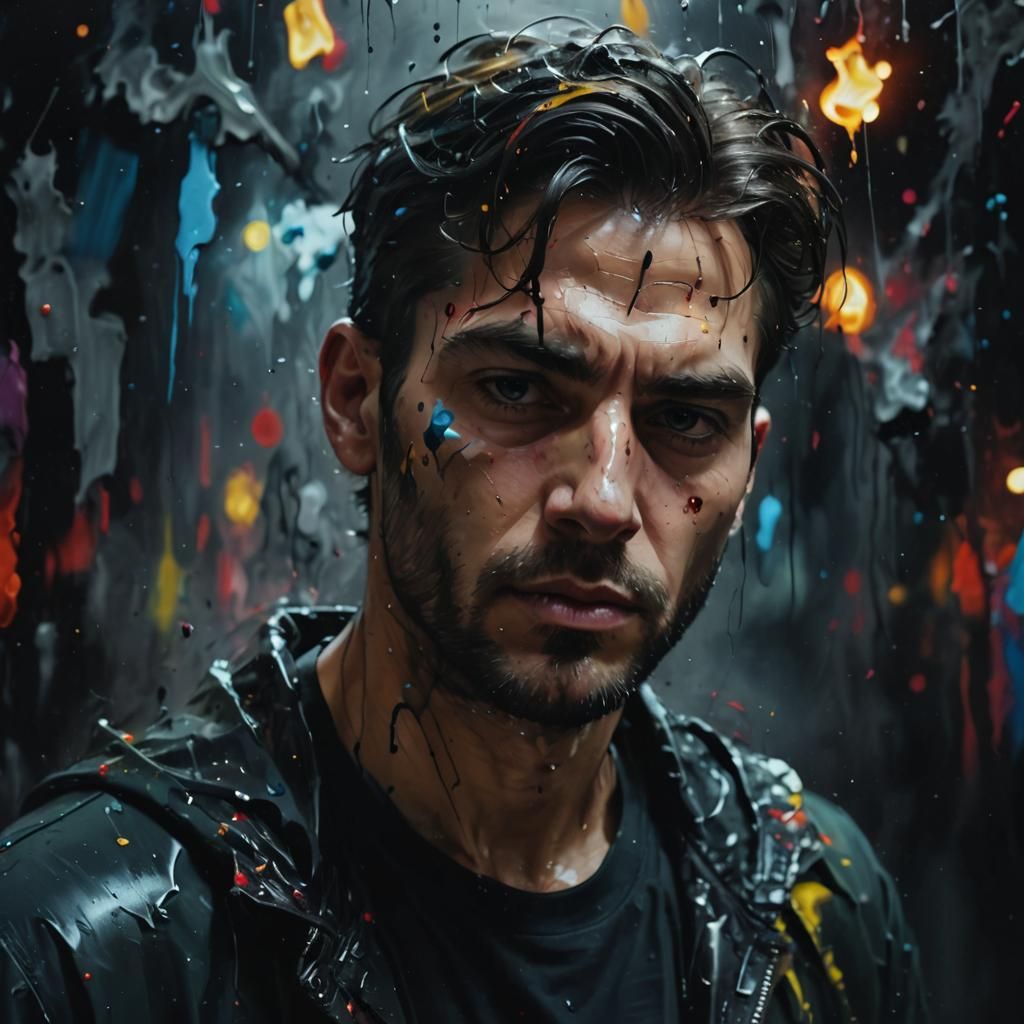 Abstract Expressionist Vortex in Oil Paint