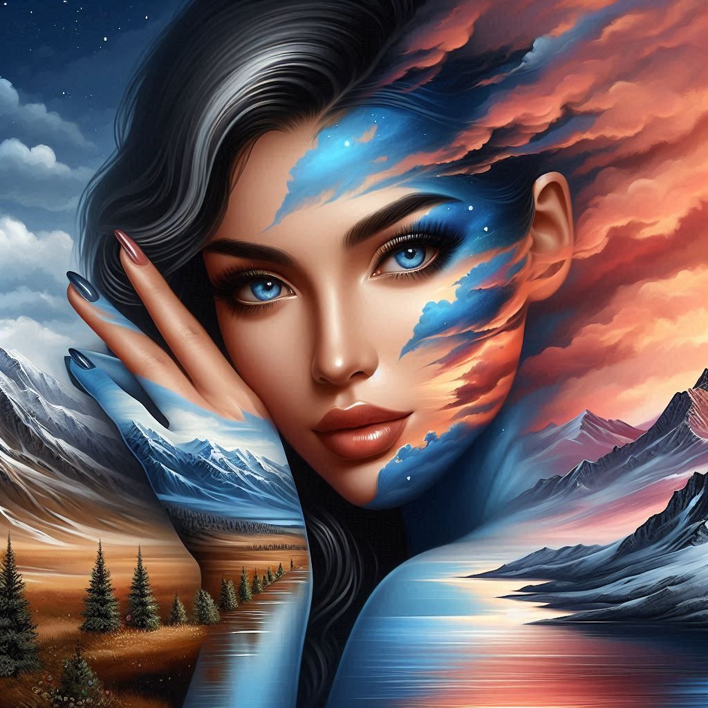 Woman Blending Landscape