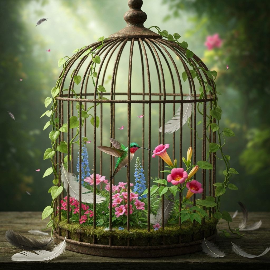 Lush Miniature Garden Inside Forgotten Birdcage