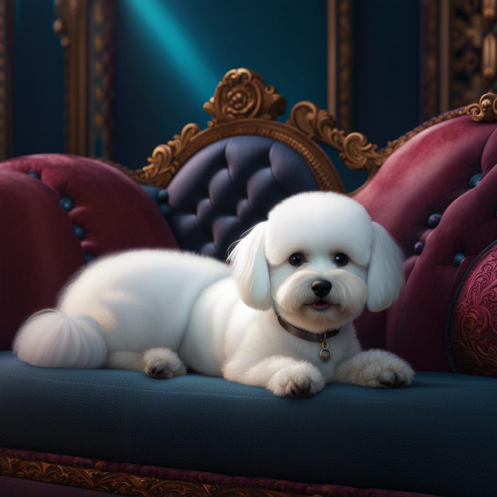 Bichon Frise dog - AI Generated Artwork - NightCafe Creator