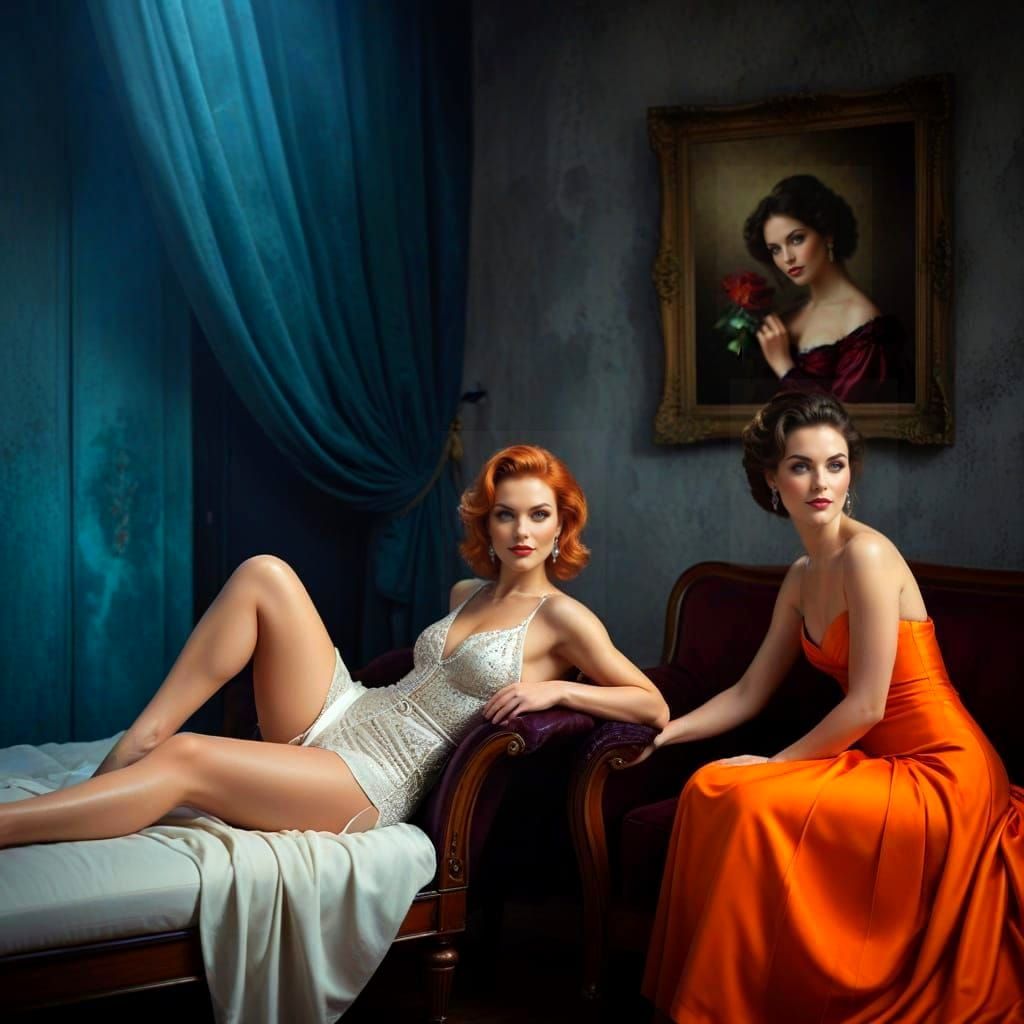 Elegant Women in Vibrant Portraits
