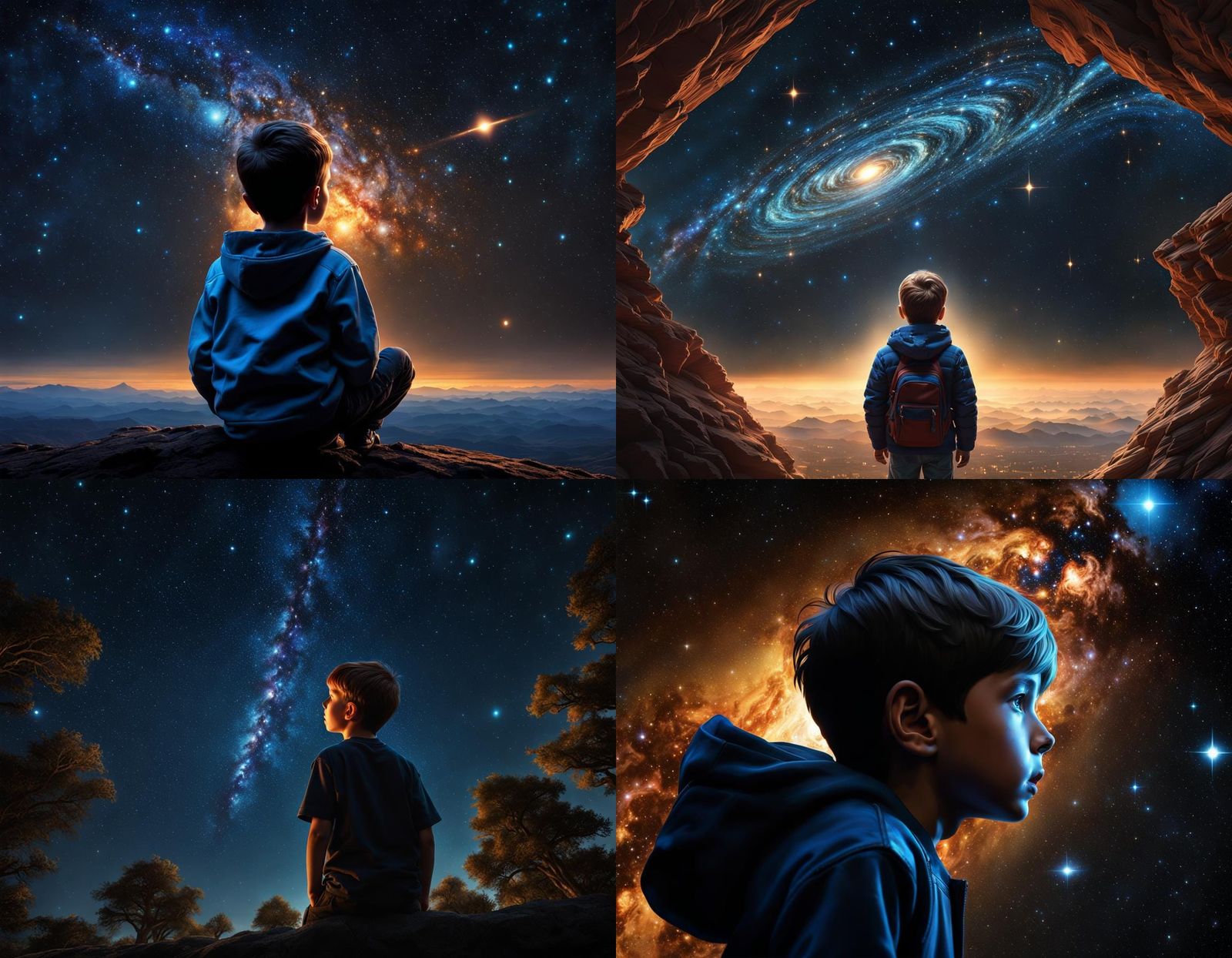Boy gazing the stars