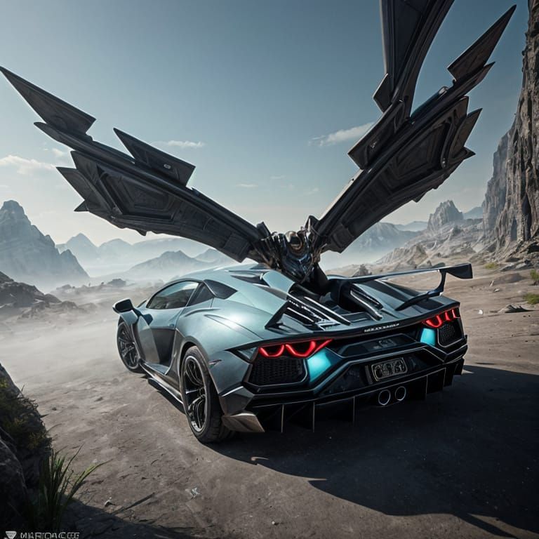 a flying Lamborghini