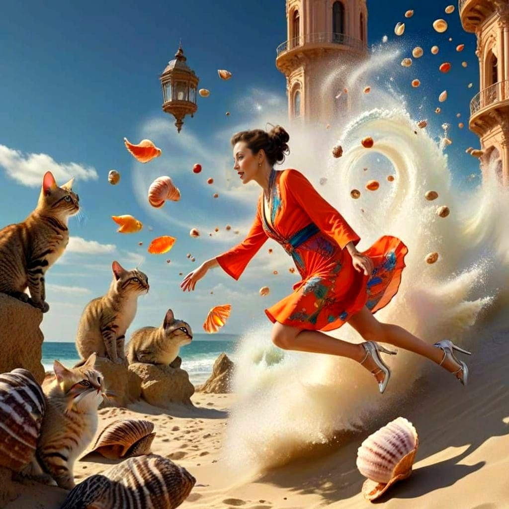 Hyperrealistic Portrait of a Happy Mature Lady in a Vibrant ...