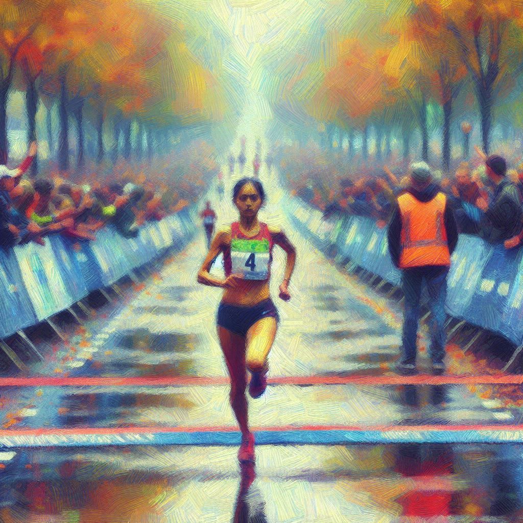 #4 crossing the finish line