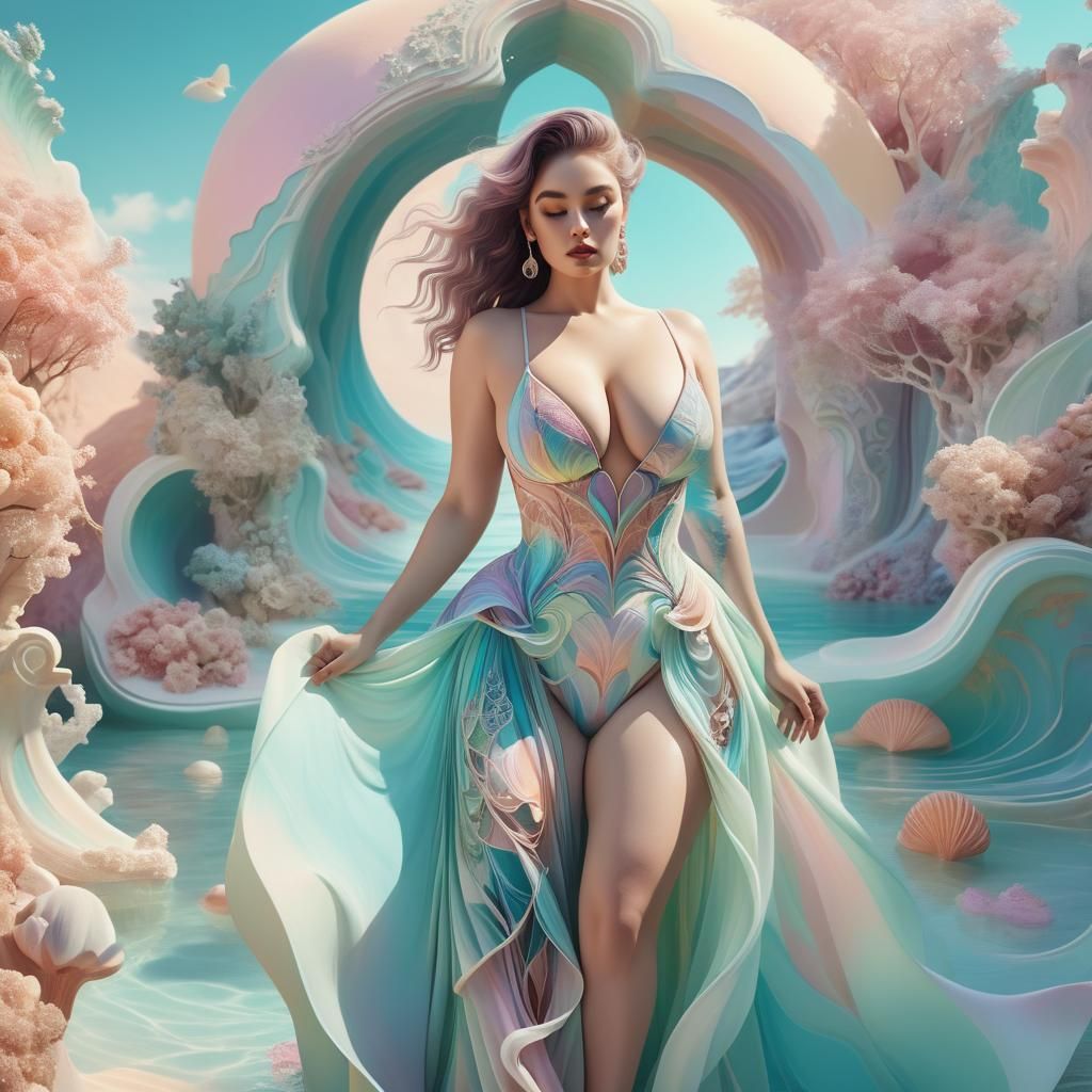 A captivating and imaginative painting of a pastel dream