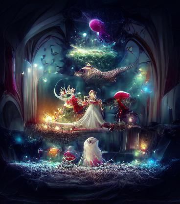 Beautiful Christmas Fantasy Illustration
