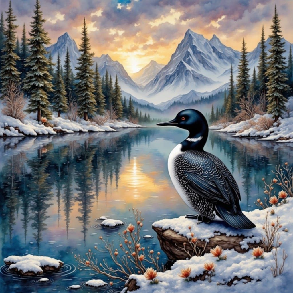 a loon in nature's land  by @aurora-nova1