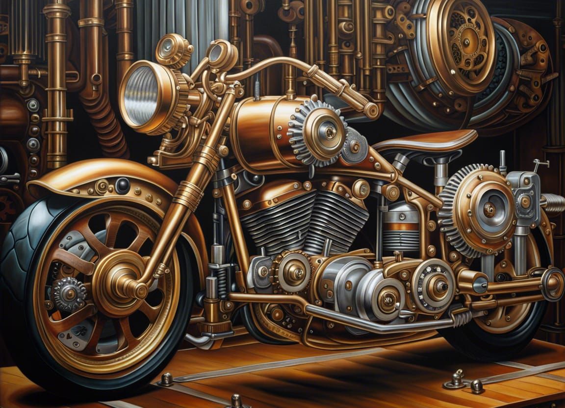 Steampunk Motorcycle : r/nightcafe