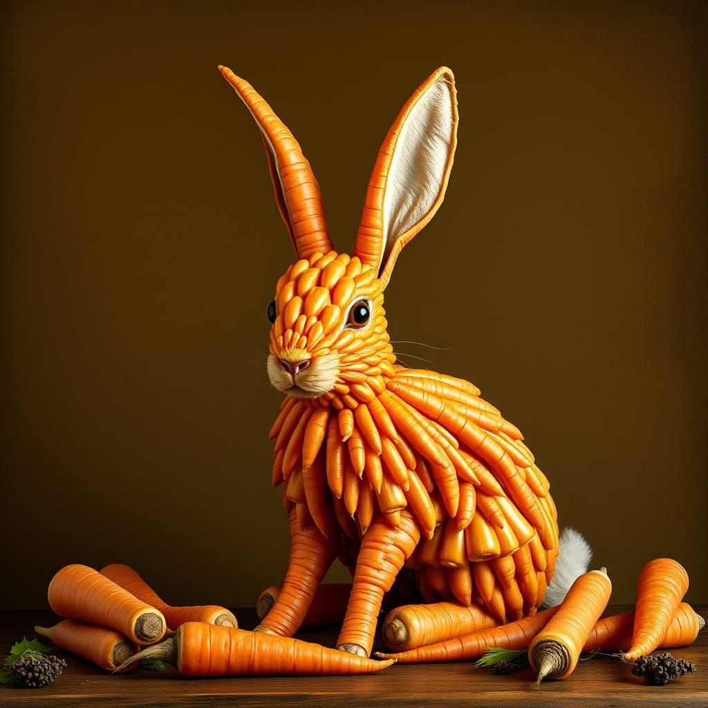 Rabbit made of carrots 
Animals Made of Something Else by Frans Hals and Jan van Eyck  by @Clau_Pt_Vampire