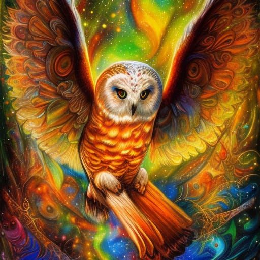 snow owl, harry potter Splash art trending on Artstation Josephine Wall split-complementary colors precisionism ...  by @Dark Angel