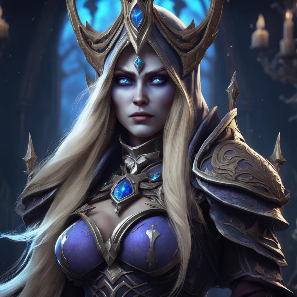 lady Sylvanas mixed with Arthas Menethil as a young princess - AI ...