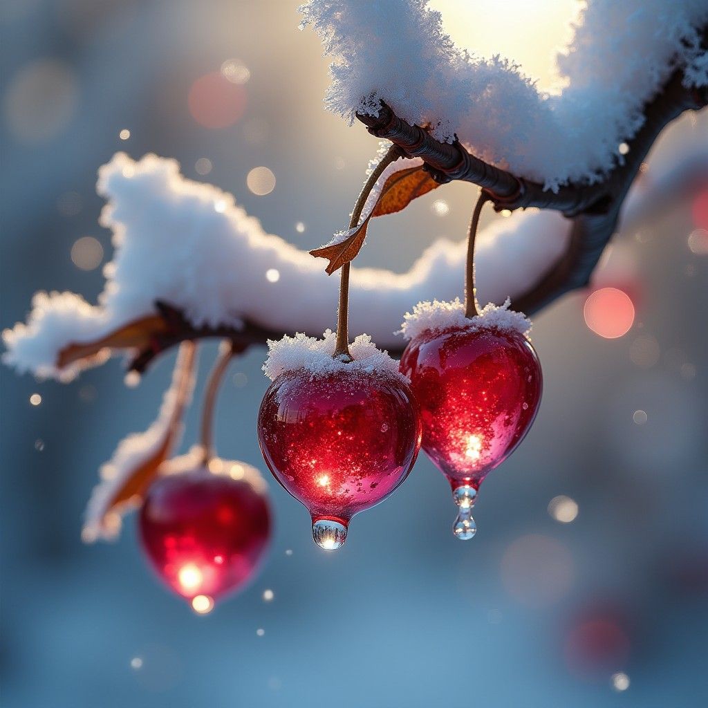 frosted glass cherries