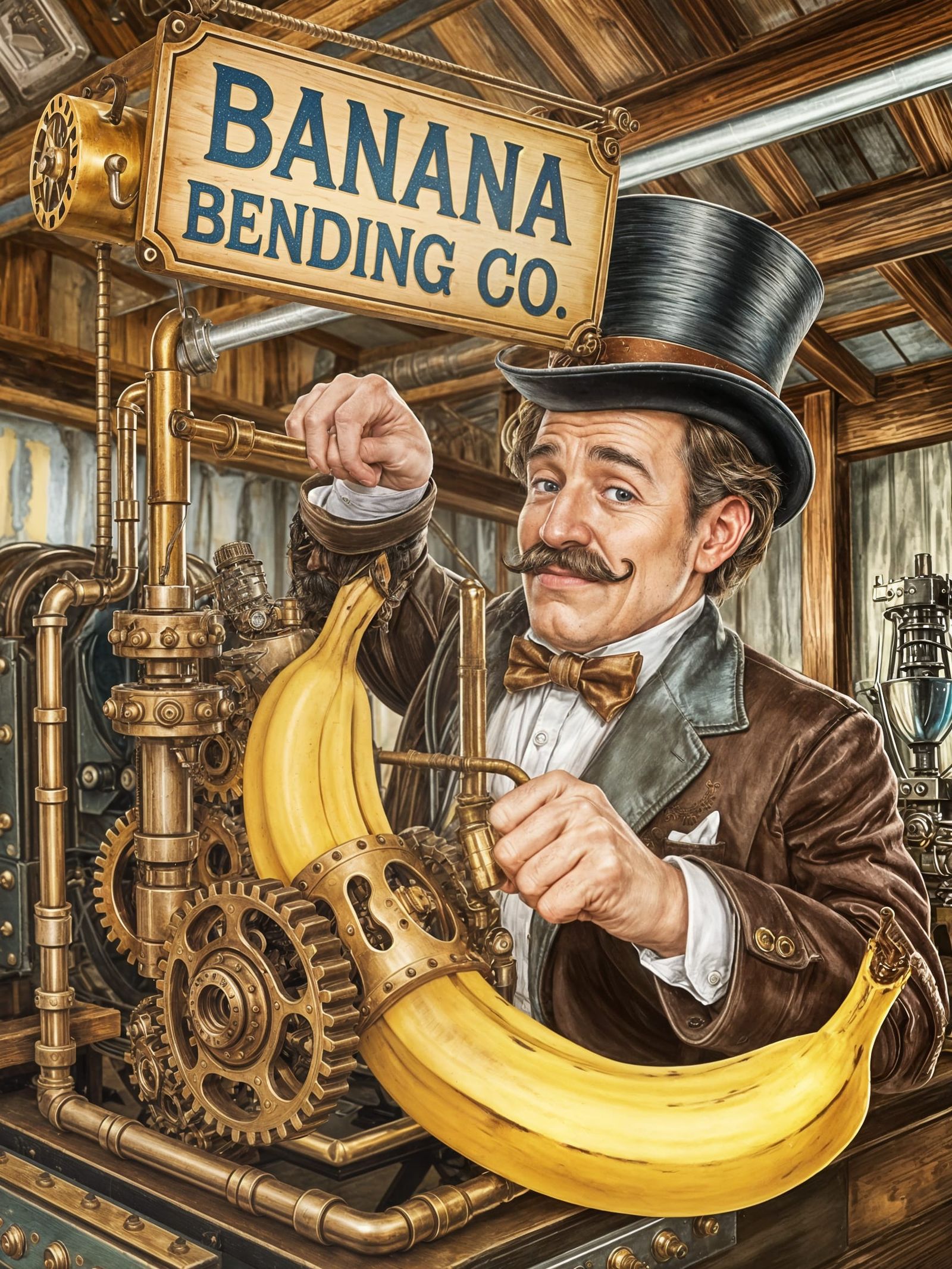 Banana Bender   by @A C Buxton Mixed Media Artist