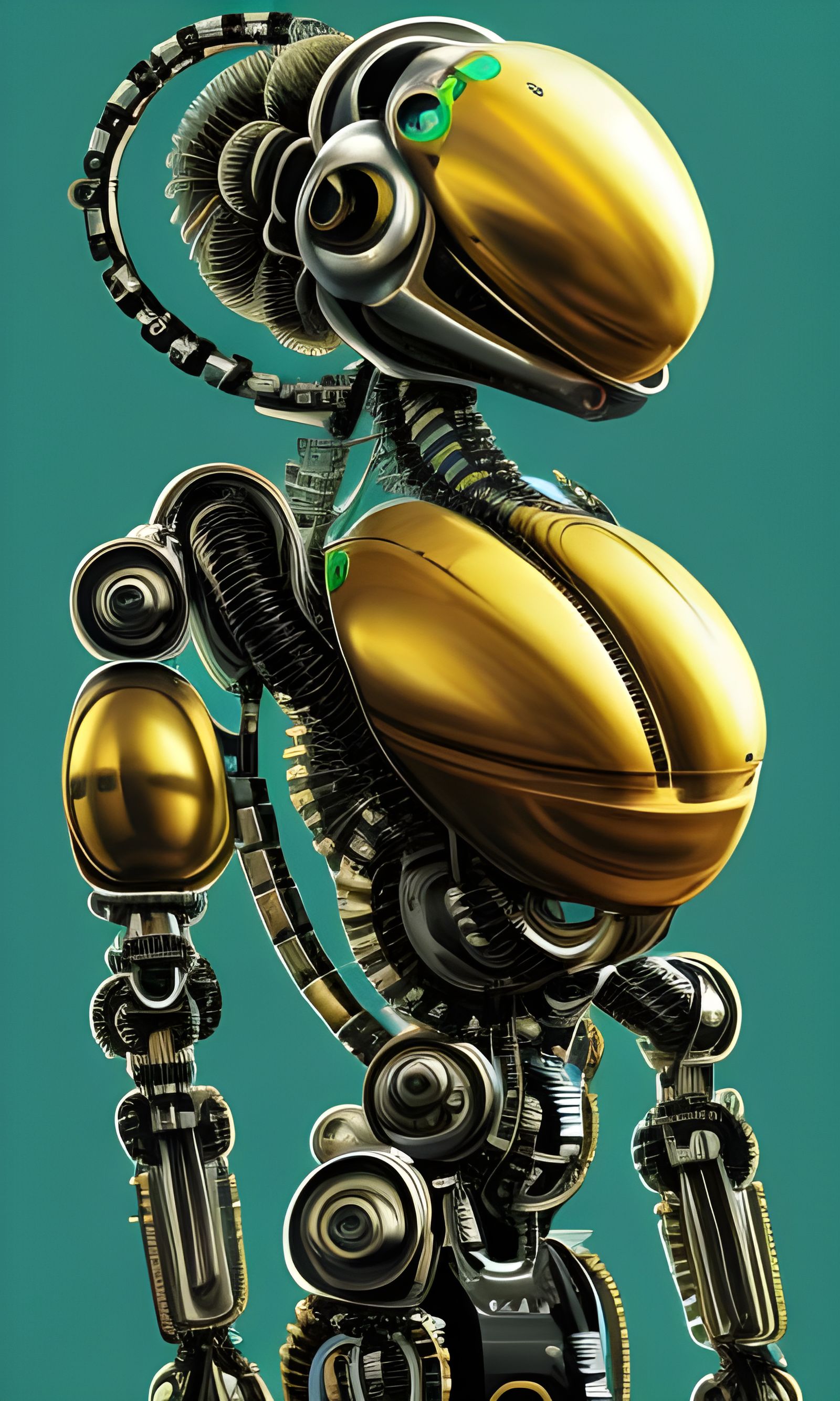 Hypercompley Cyberpunk Biomechanical Alien Robot