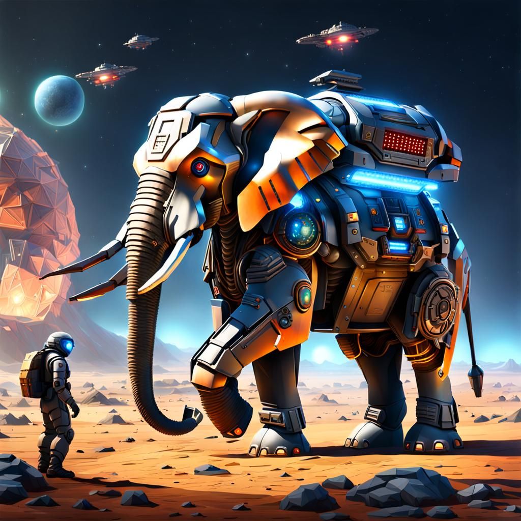 Elephant mecha - AI Generated Artwork - NightCafe Creator