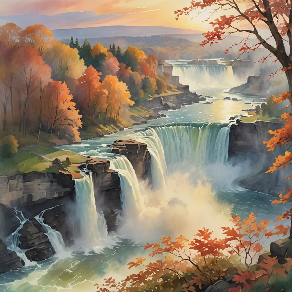 Niagara falls in autumn