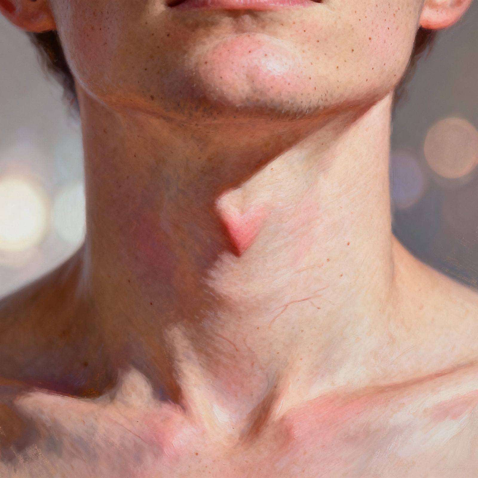 Hyperrealistic Digital Painting of a Heart-Shaped Adam's App...