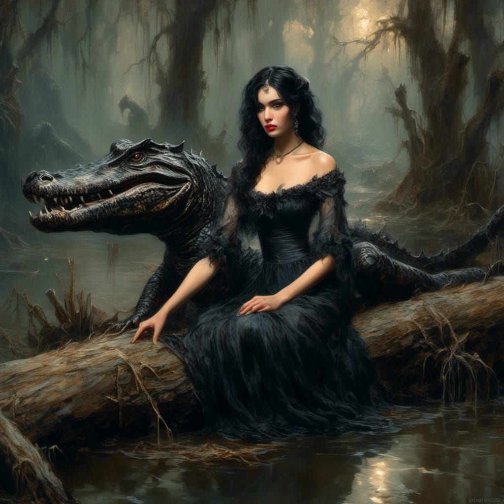 Lora the Swamp Witch and Her Familiar  by @Lynn Kopelke