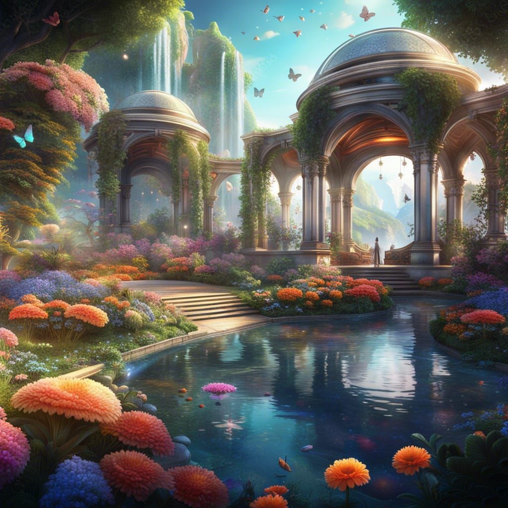 Magnificent intergalactic garden for the rest of a cosmicorphan ...