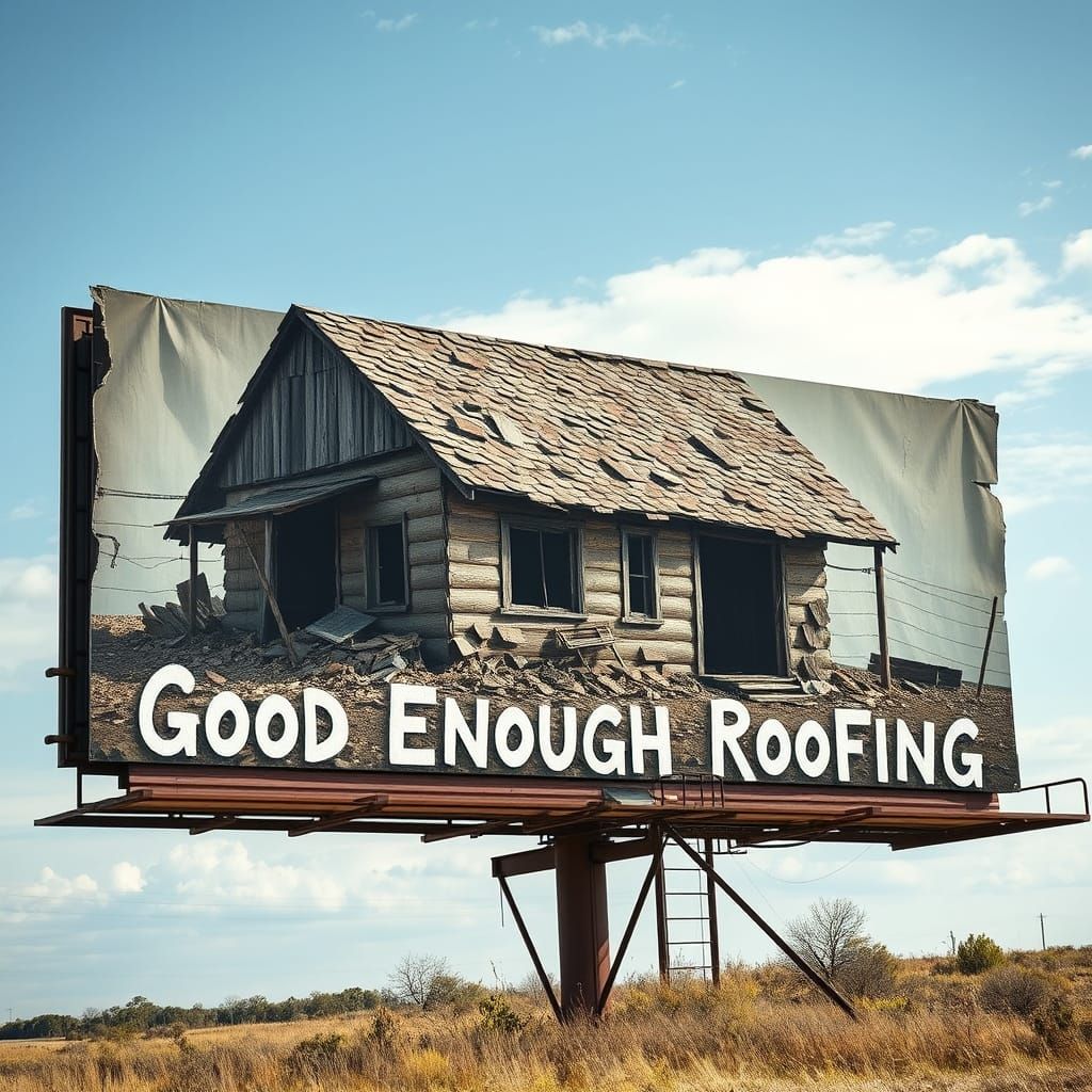 "Good Enough Roofing" Billboard  by @ShockDoc