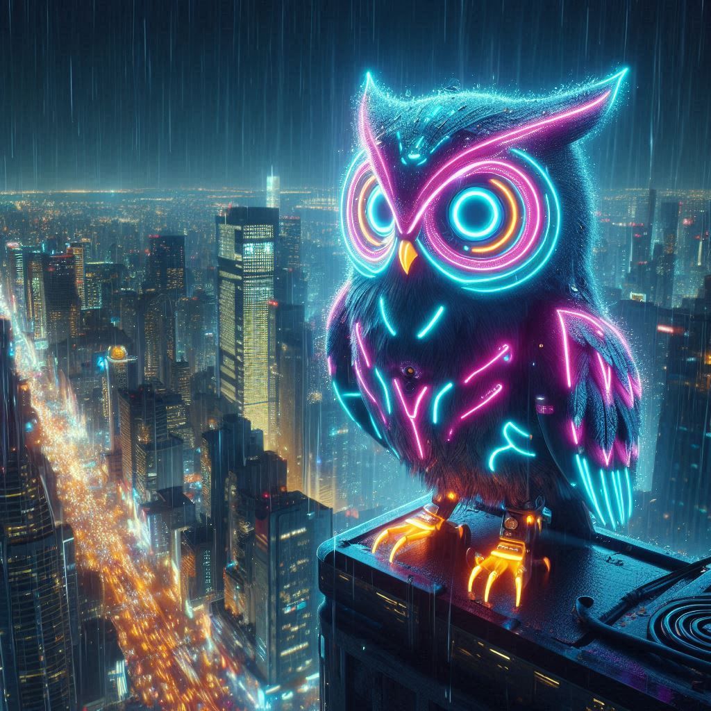 Cyberpunk owl