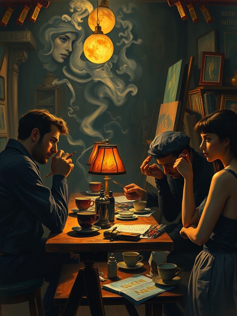 Night Cafe artists collaberating  by @Lilithmoon79 