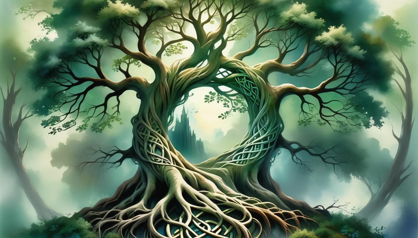 Celtic Knot Tree of Life: A tree with roots and branches for...