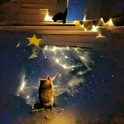 cat seeking the stars