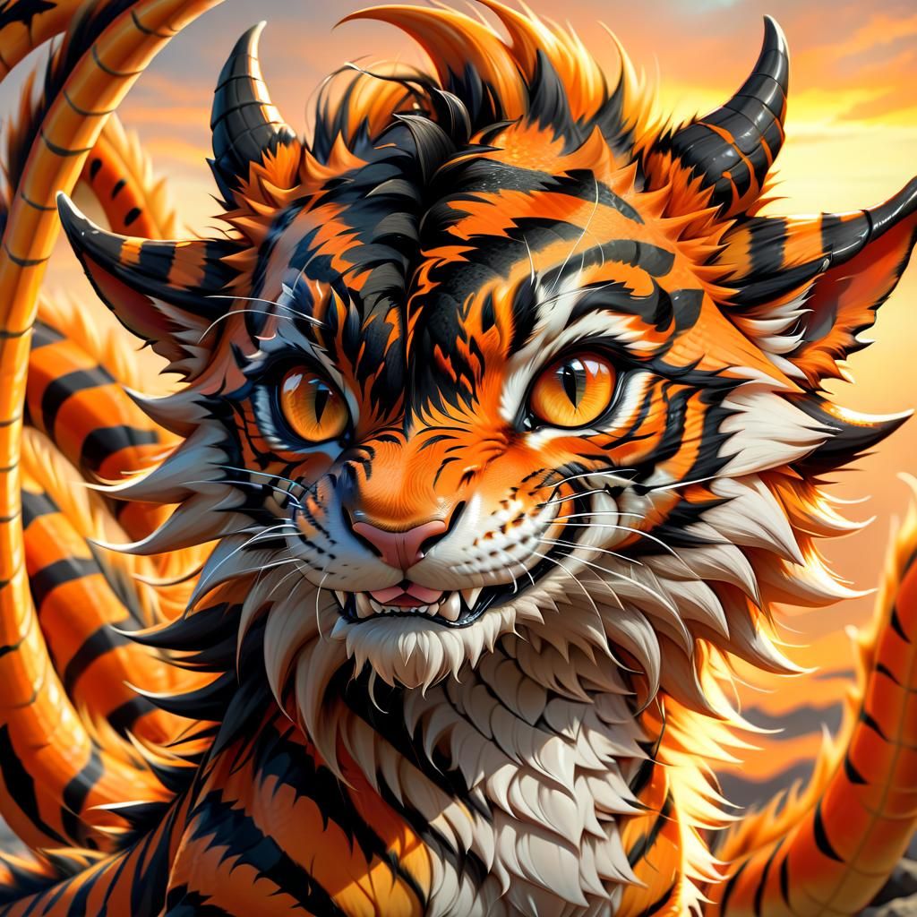 Tiger Dragon - AI Generated Artwork - NightCafe Creator