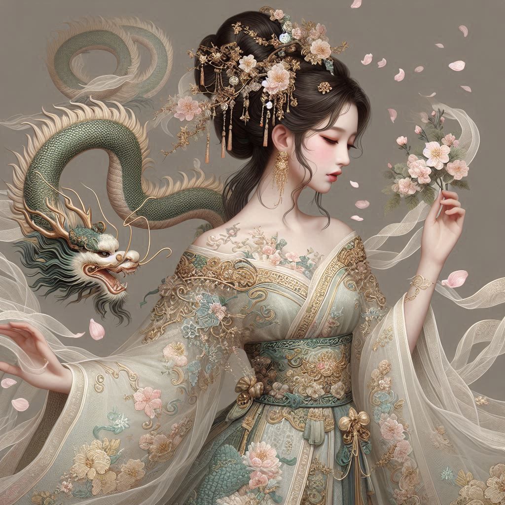 Celestial Harmony: The Dragon and the Blossom 2