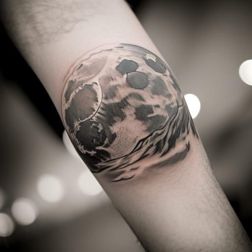 Full moon and Lotus flower tattoo - Tattoogrid.net