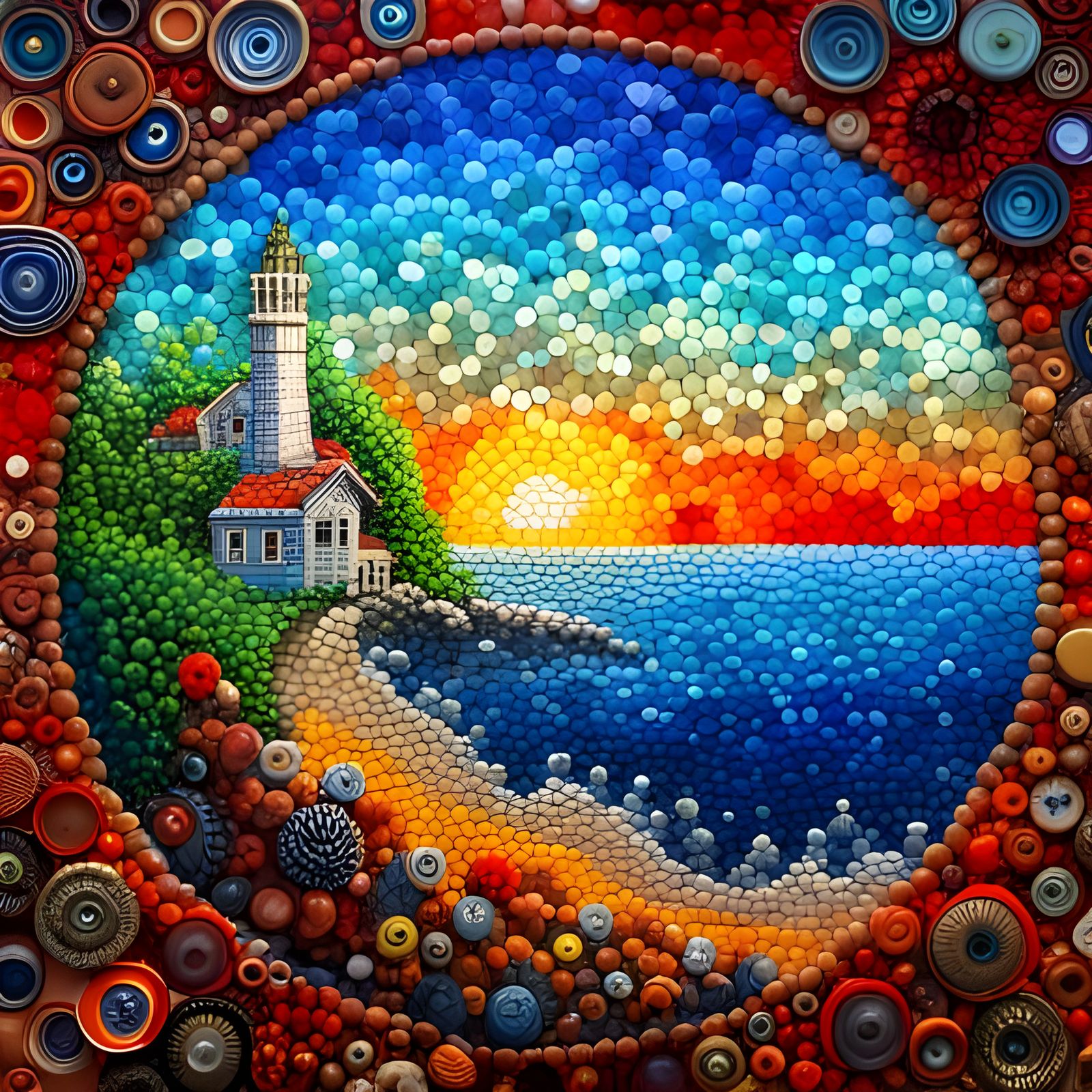 Bottle cap and Button Mosaic  by @CamAL