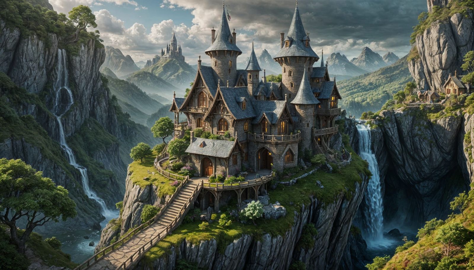 castle between the falls  by @Davy Jay