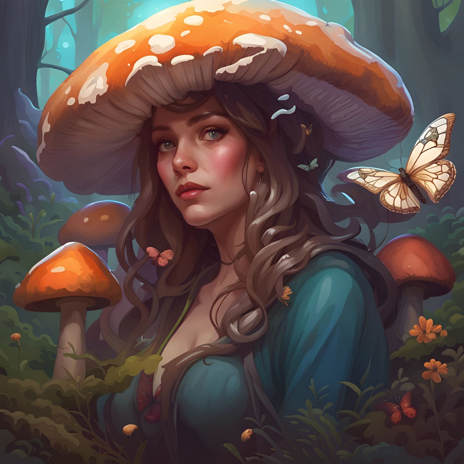 cottagecore, aesthetic scenery, nature, mushrooms, witchy, butterflies ...