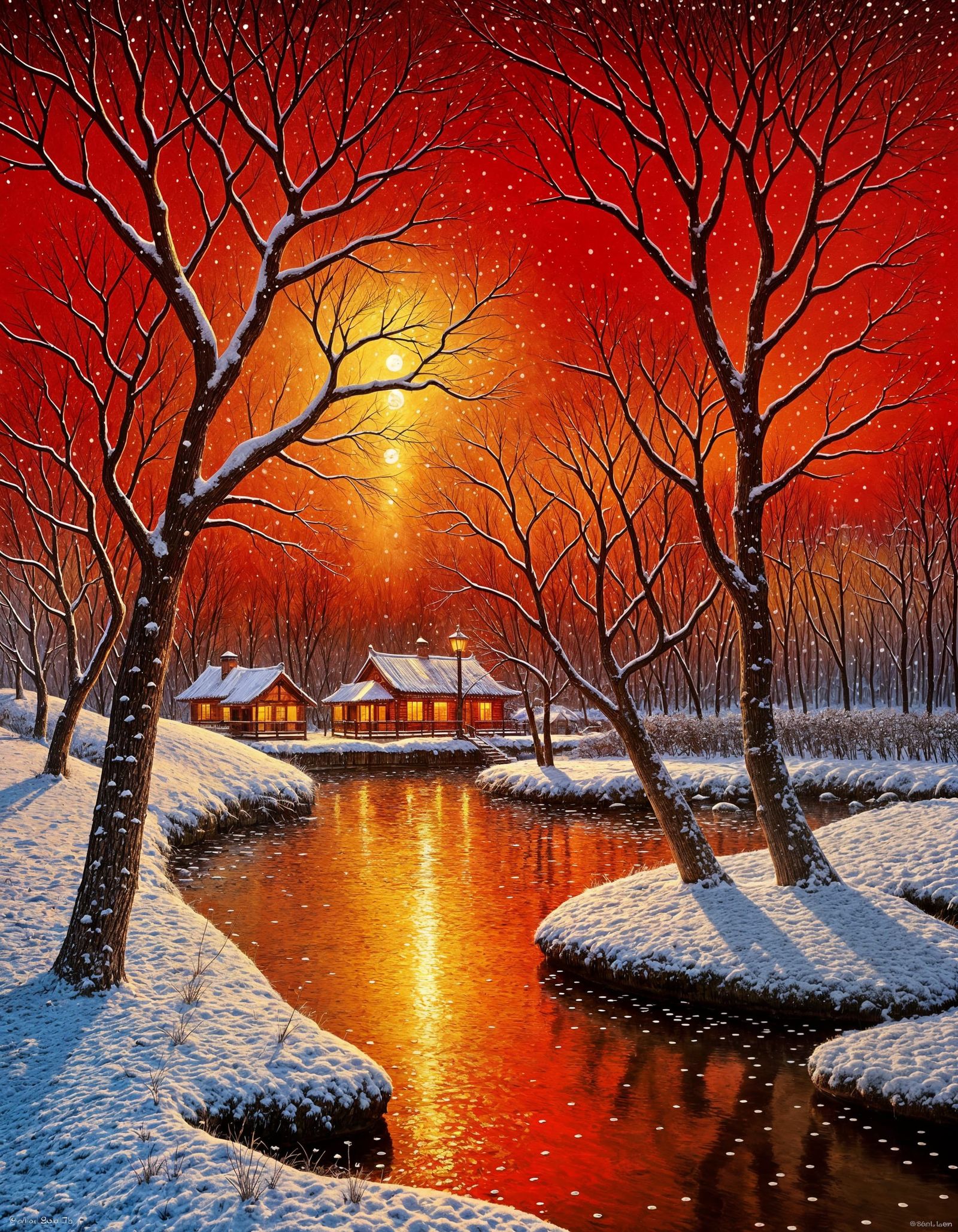 Snowy sunset (0 likes)  by @Pepino