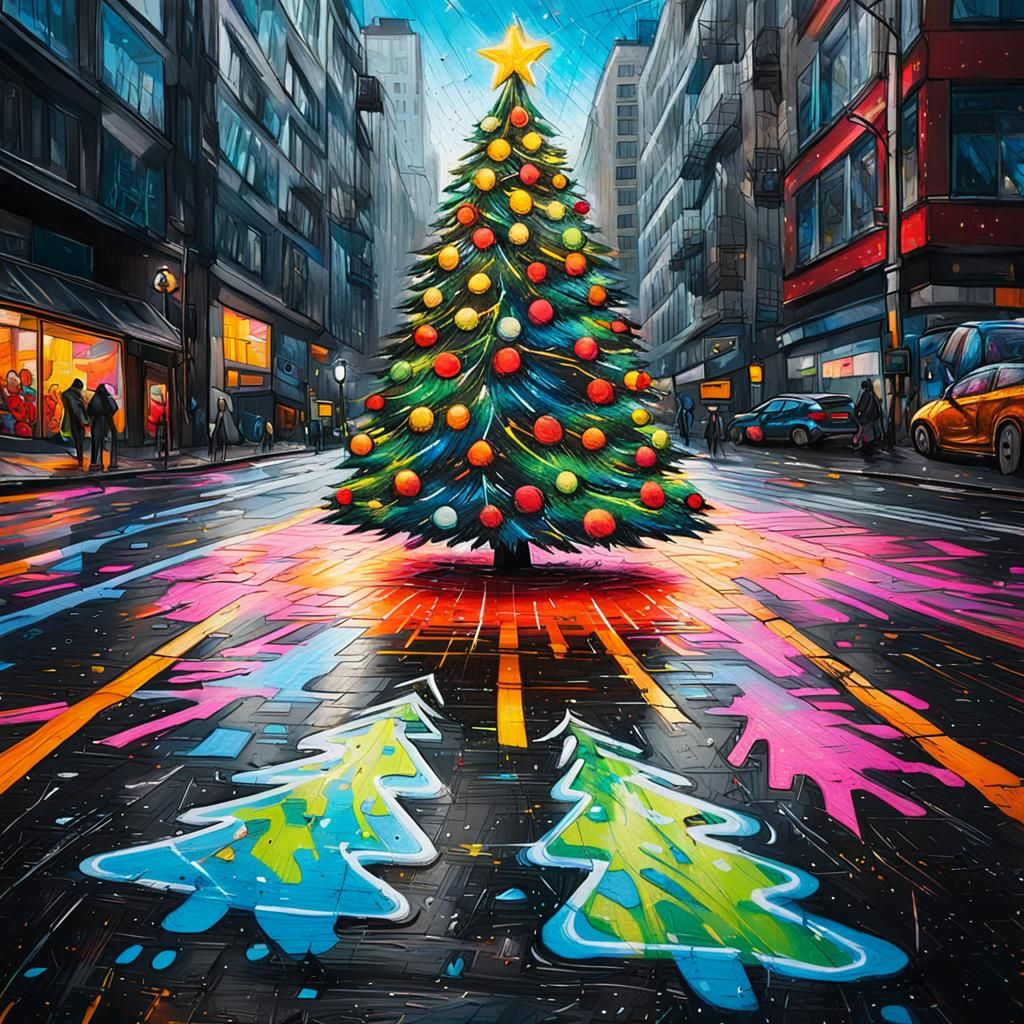 Christmas spirit on the main road.