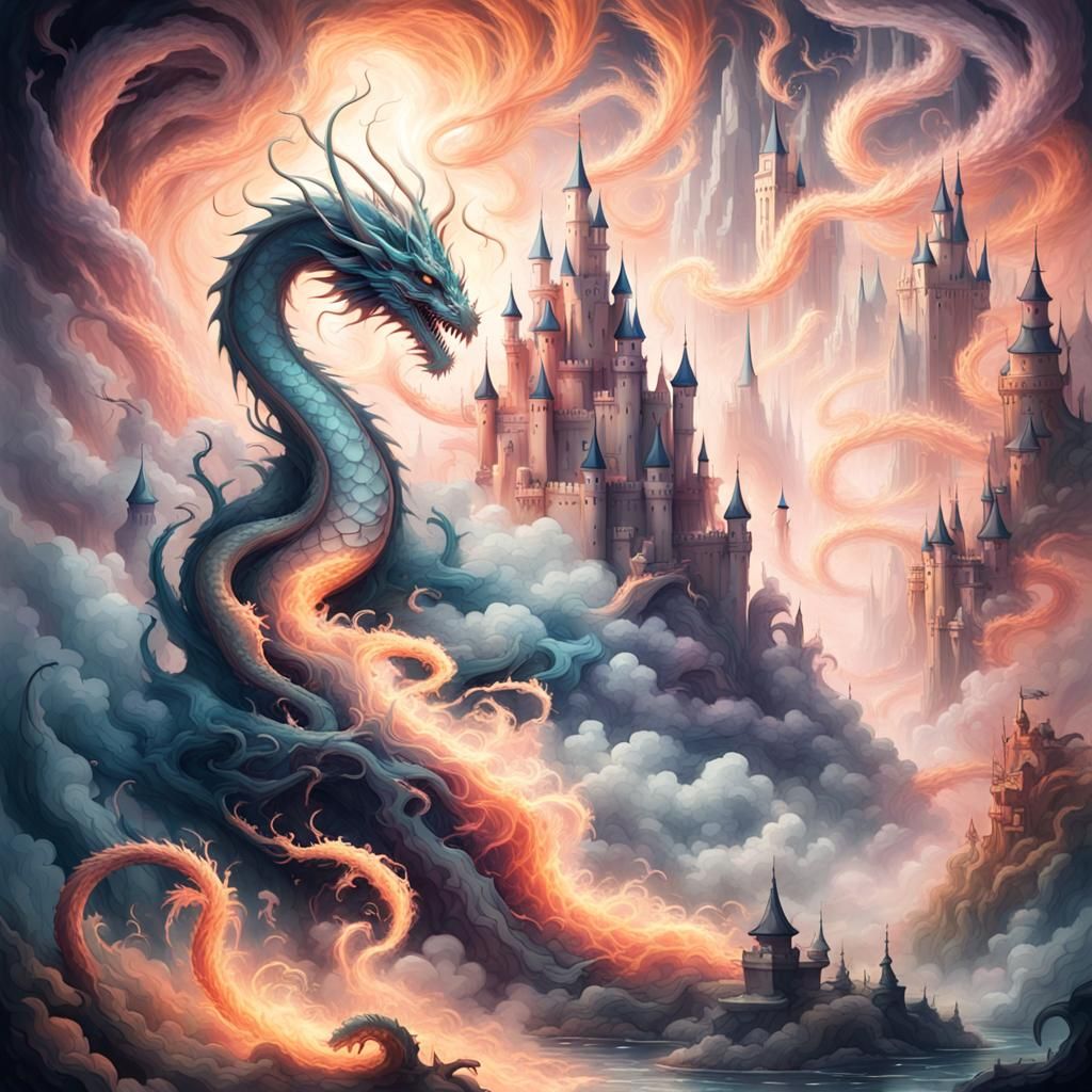 wisps of smoke intertwine to form a majestic dragon  by @Asia Egorova