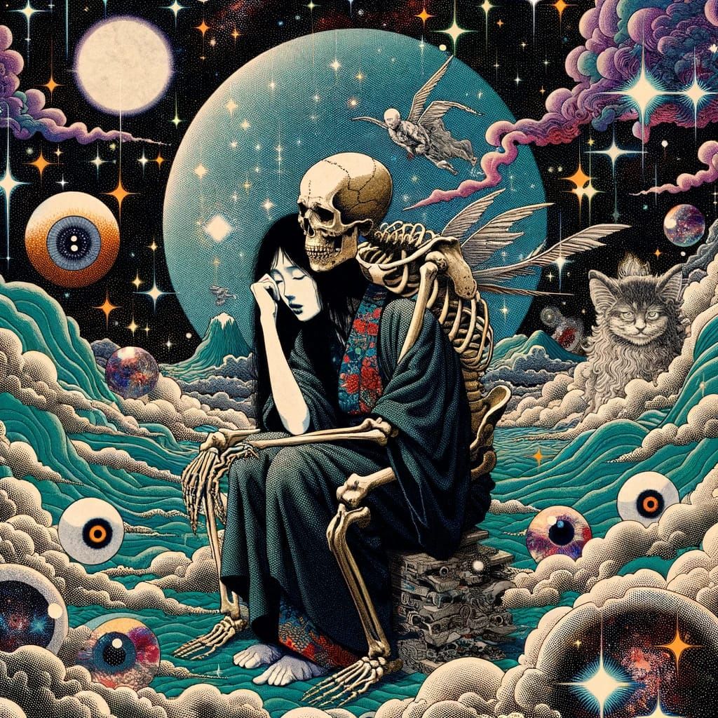 My bones ache with the burden of existence, each breath a struggle against the pull of despair.