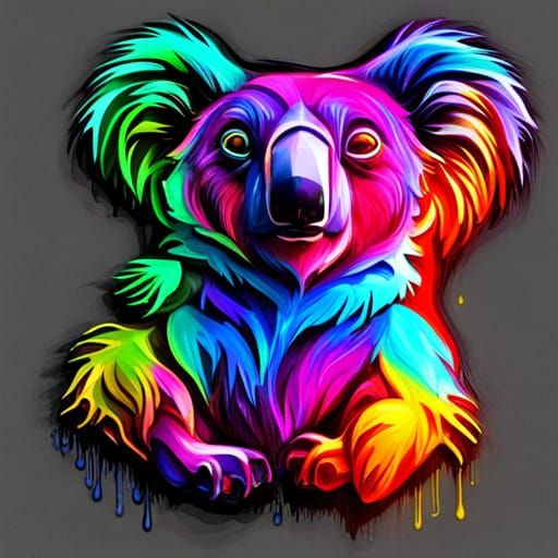 Cute rainbow koala AI Generated Artwork NightCafe Creator