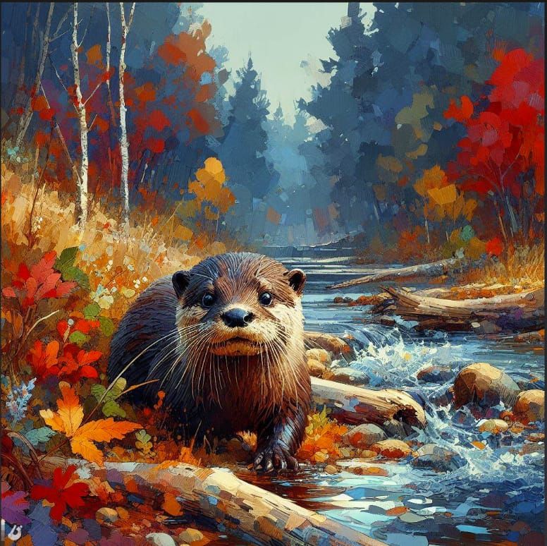 Otters in Autumn