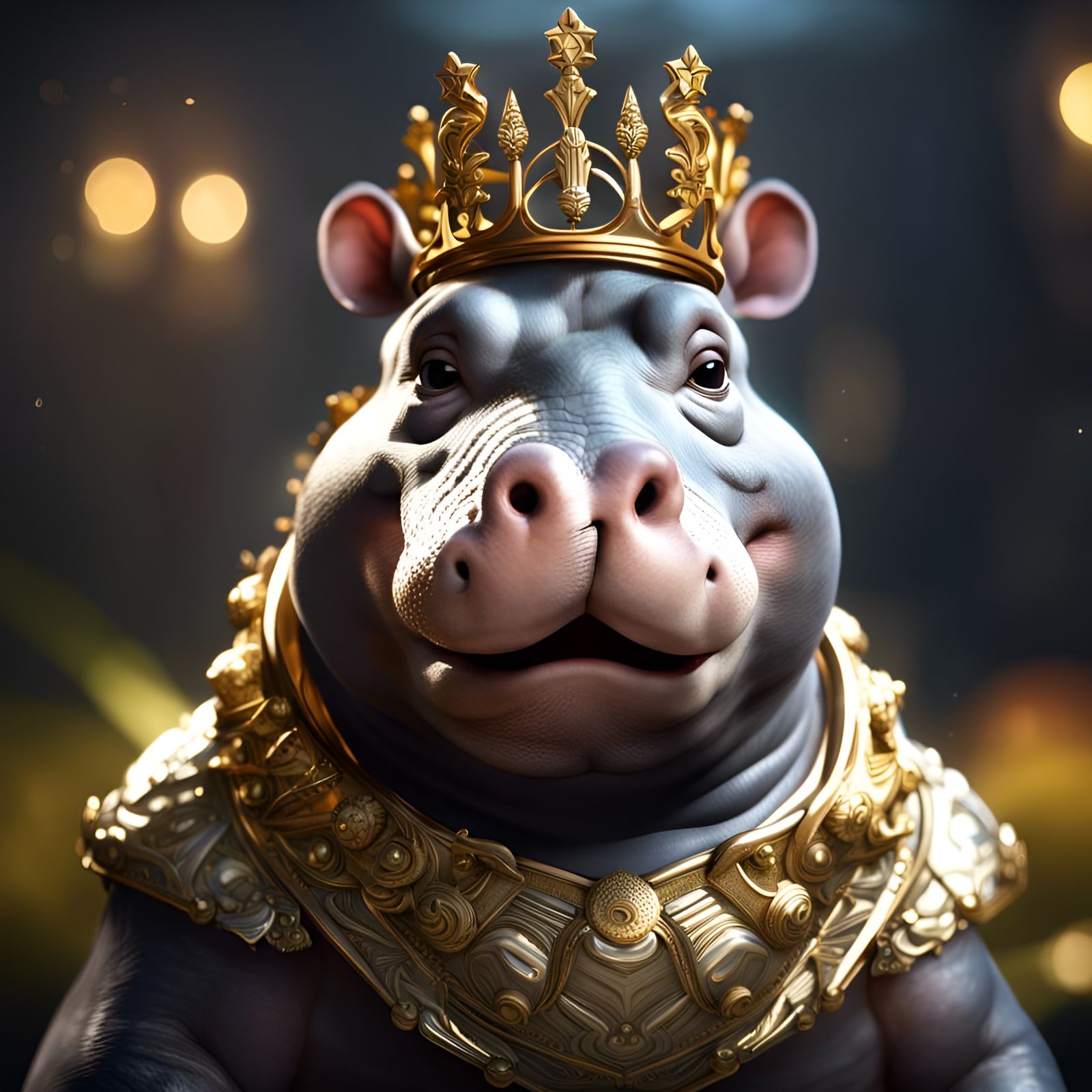 King Hippo 👑🦛 - AI Generated Artwork - NightCafe Creator