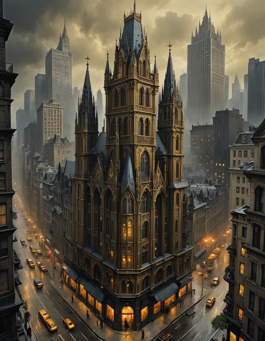 Gothic Skyscraper - AI Generated Artwork - NightCafe Creator