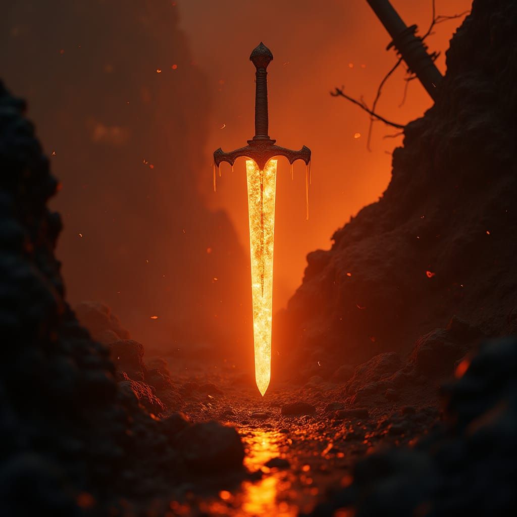 A sword that is made of lava   by @Taco Fan 101