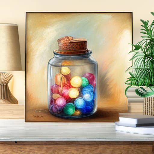 jar holding a lot of colors